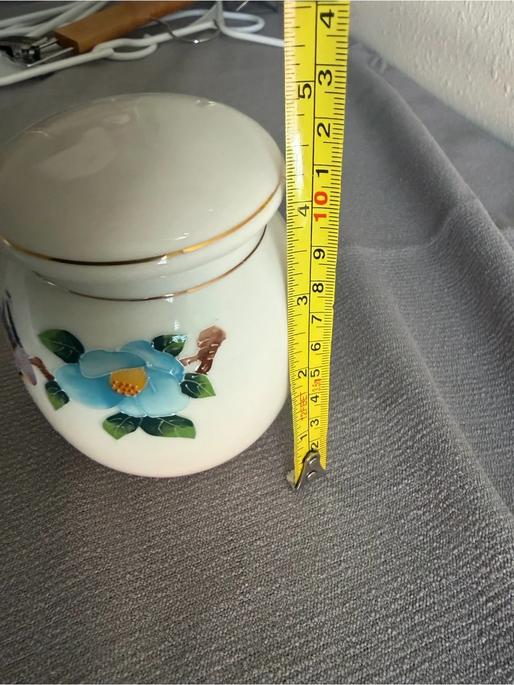 Decorative White Porcelain Floral Canister Set - White